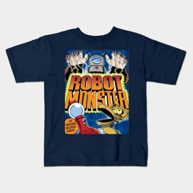 MST3K Mystery Science Promotional Artwork - Robot Monster Kids T-Shirt by Starbase79